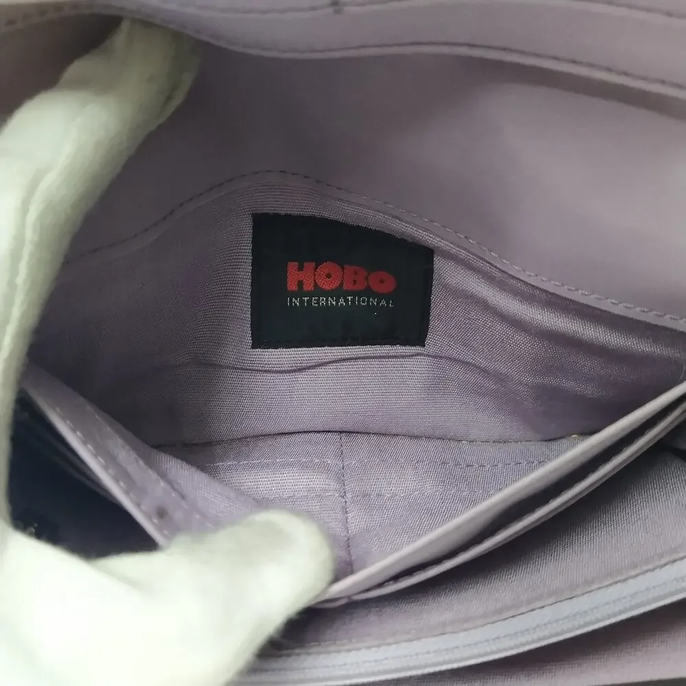 HOBO International Light Purple Leather Quilted Credit Card Bifold Wallet